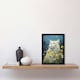 image 2 of White Cat Wildflowers Floral Meadow Oil Black Framed Wall Art Print A4