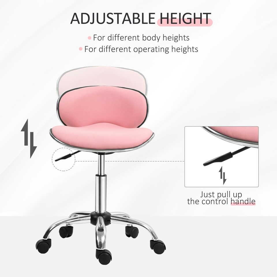 image 1 of HOMCOM Office Chair Beauty Salon Rolling Technician Stool Chair Grey
