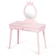 image 9 of COSTWAY Pretend Makeup Dressing Table Kids Vanity Table Pink