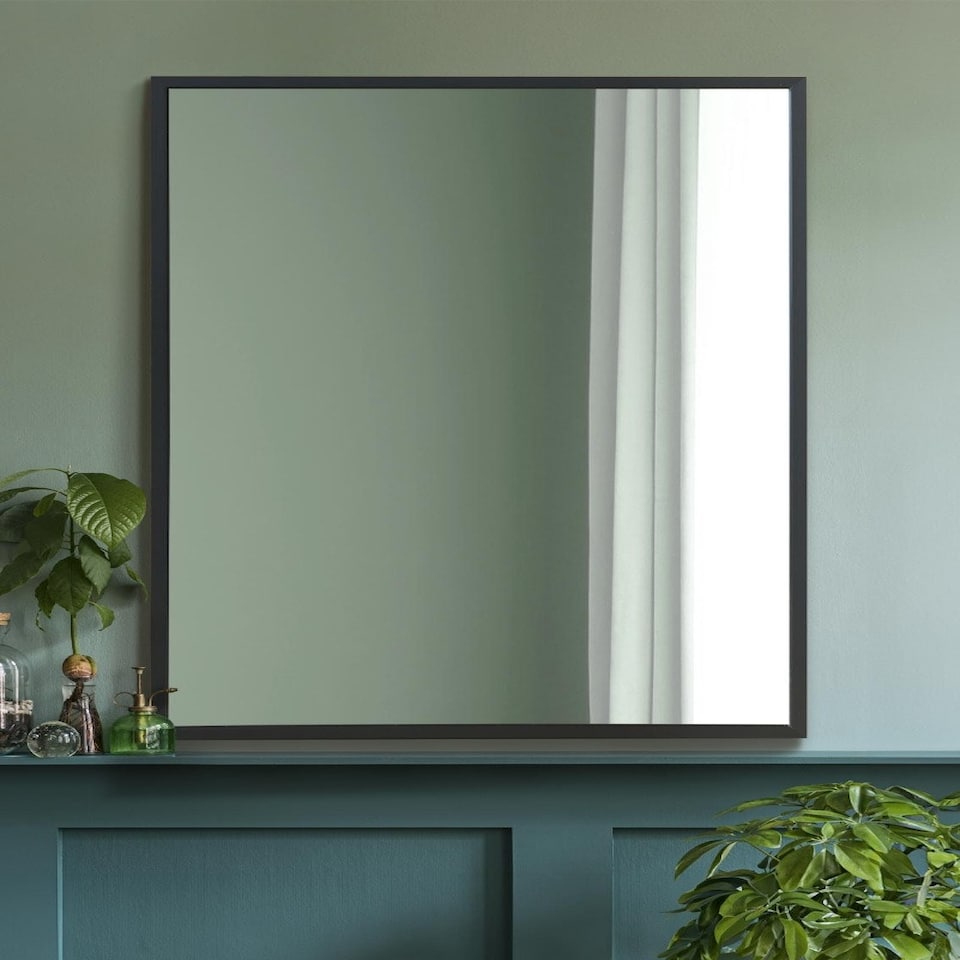image 1 of The Artus - Black Aluminium Edged Wall Mirror 16" X 24" (40CM X 60CM) Black