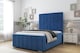 image 2 of Sloomy Radcliffe Navy Plush Bed Frame With 50" Upholstered Headboard 4'6 Double