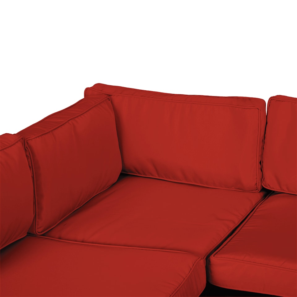 image 1 of Outsunny Garden Rattan Sofa Set Polyester Cover Replacement No Cushion Red | Red | Red | 1