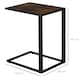 image 3 of HOMCOM C-Shape Side End Table w/ Steel Frame Wide Base for Living Room Brown