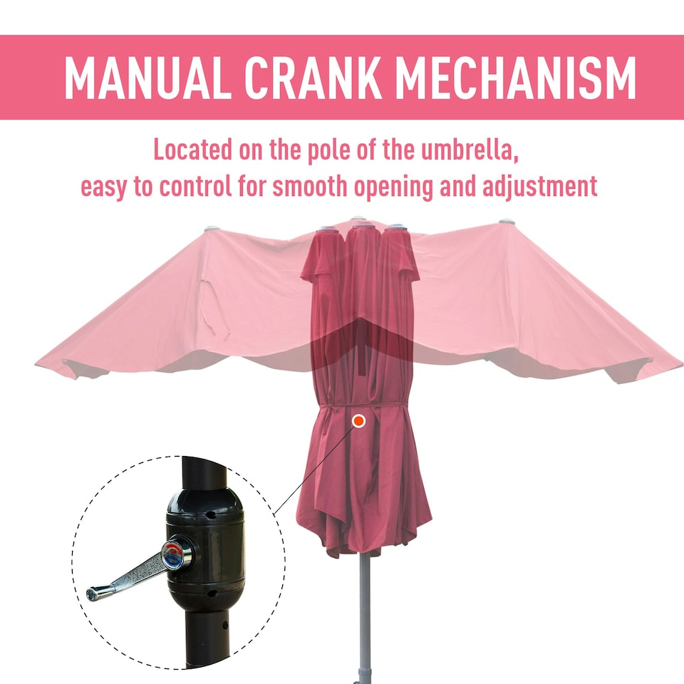 image 1 of Outsunny 4.6M Garden Patio Umbrella Canopy Parasol Sun Shade w/ Base Off White