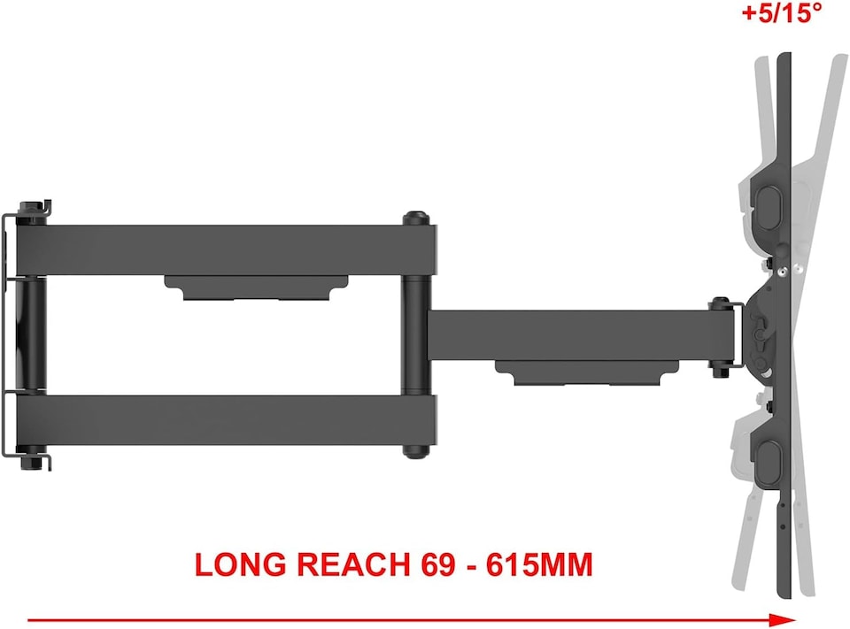 image 1 of Heavy Duty Swivel and Tilt TV Wall Bracket for 32 to 70 Inch Screens, Long Reach Arm