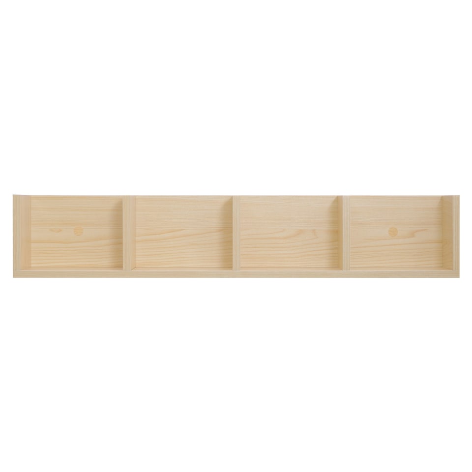image 1 of HOMCOM Wooden Wall-Mounted Storage Media Display Shelf Center Rack, Natural