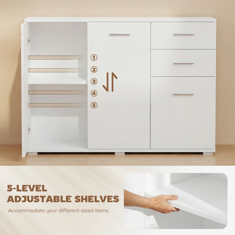 image 1 of HOMCOM Modern Sideboard Kitchen Storage Cabinet