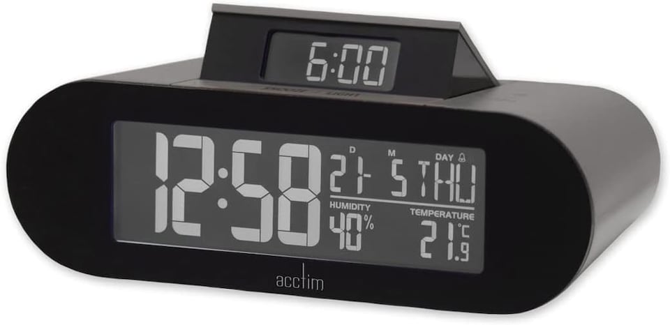 image 1 of Acctim Kian Digital Alarm Clock Crescendo Alarm Date, Temperature & Humidity Display Pop Up Alarm | Green | Dovetail