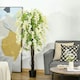 image 2 of HOMCOM Artificial Realistic White Wisteria Tree Faux Plant for Indoor Décor