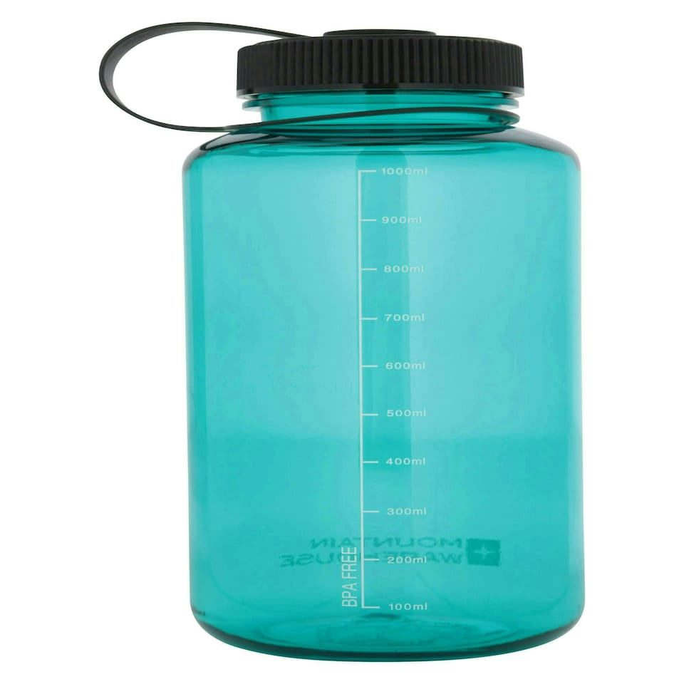 image 1 of Mountain Warehouse 1L Plastic Bottle with Wide Screw Top Leak Proof Lid BPA Free Blue | Teal