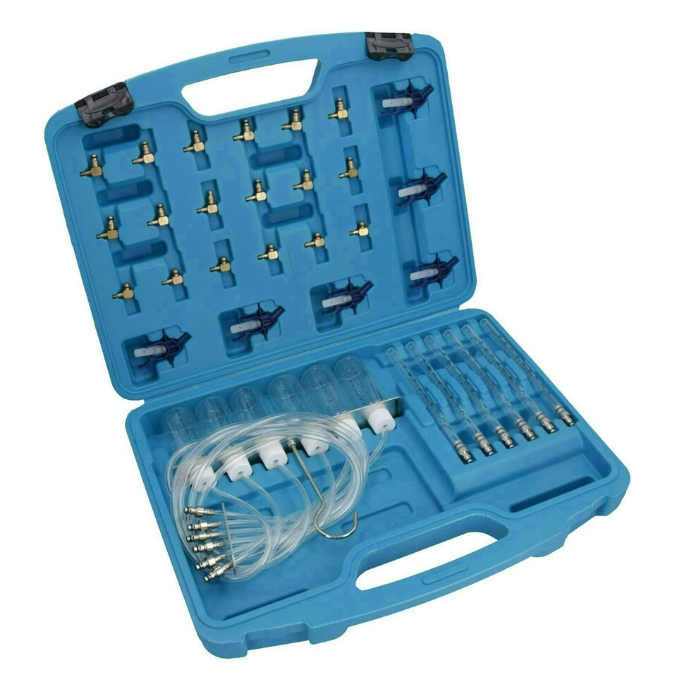 image 1 of Diesel Injector Flow Meter + Adaptors Kit For 6 Cylinder Common Rail Leak Tester