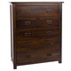image 5 of Boston 5 Drawer Chest - Rich Dark Brown Lacquer Solid Wood Bedroom Storage with Brass Handles | Brown | Brown | 1