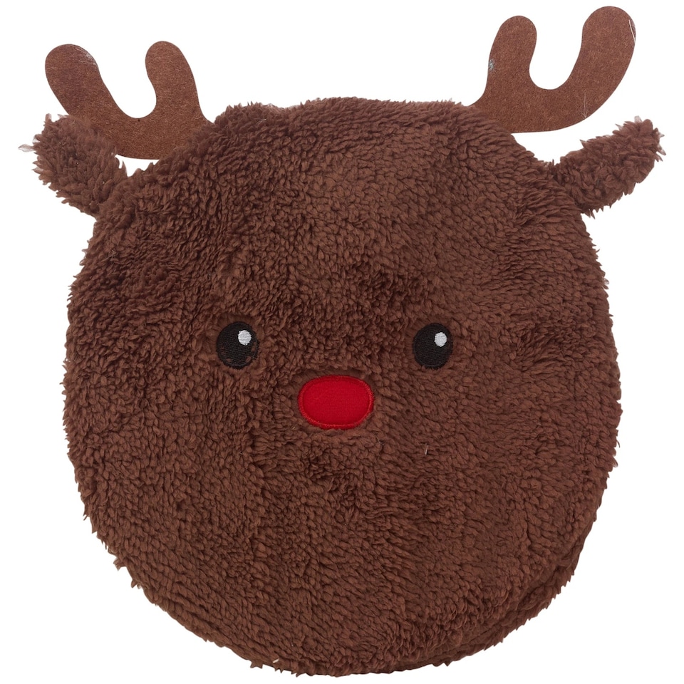 image 1 of Hot Water Bottle Soft Fluffy Christmas Themed Cover Stress & Pain Relief 0.85L