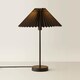 image 4 of ValueLights Akira Black Pleat Shade Table Lamp & Bulb | Black