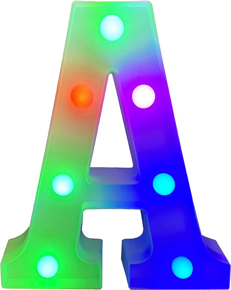 image 1 of Battery Operated RGB Letter With Remote Control Letter A