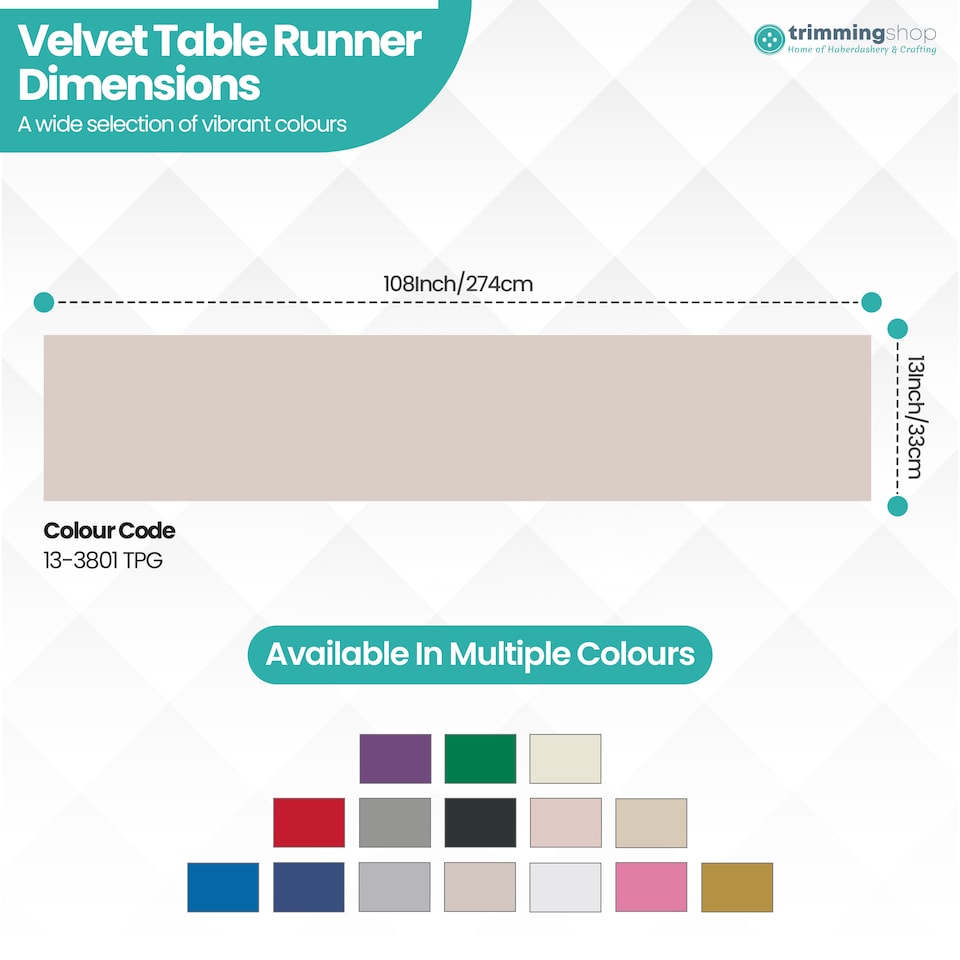 image 1 of Crushed Velvet Table Runner, Glitz Table Runners - 33 x 274cm