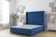image 1 of Sloomy Sterling Navy Plush Divan Bed Base 2 Drawers Foot-End With 54 Inch Wingback Headboard & 12 Inch Matching Footboard | Blue | Navy | Double | 1