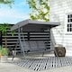 image 2 of Outsunny 3 Seater Garden Swing Patio Hammock w/ Canopy for Outdoor Grey | Grey | Grey