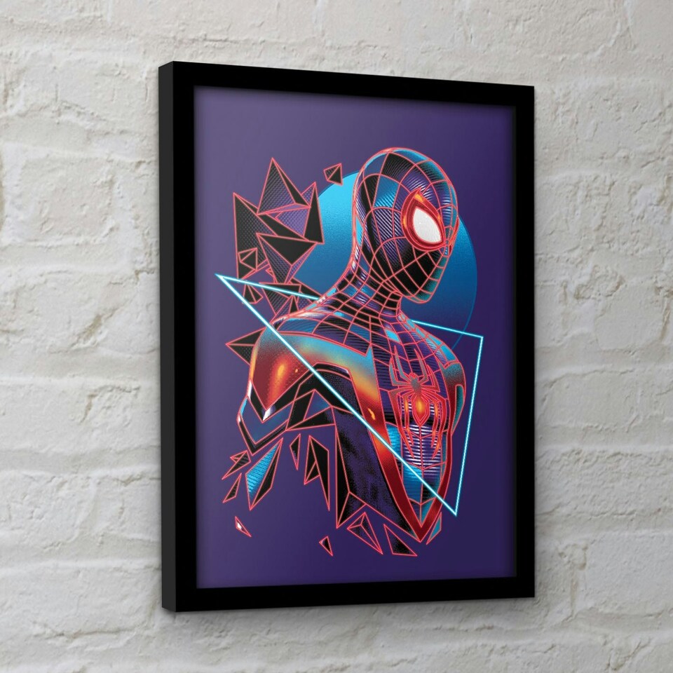 image 1 of Spider-Man (Geometric) Framed 30x40cm Print