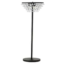 Interiors by Premier Clear Crystal Floor Lamp with Black Metal Frame, Elegant Transitional Floor Lamp with Crystal Beads Black