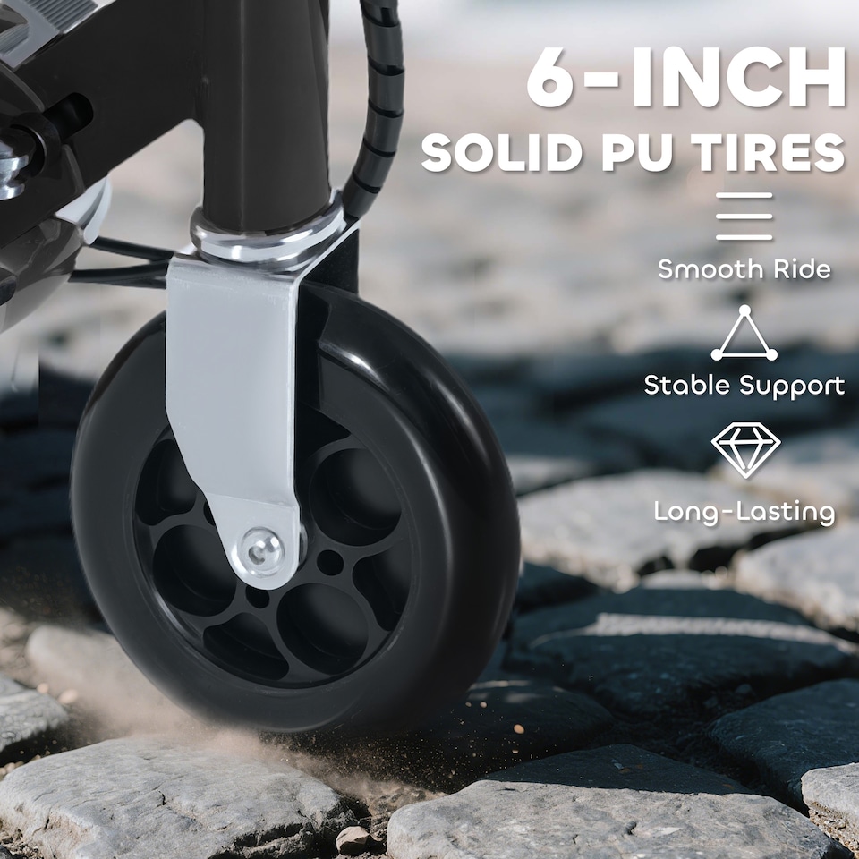 image 1 of HOMCOM Foldable Powered Scooter with Adjustable Seat, Brake | Black