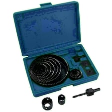 16pc Circle Hole Saw Round Cutter Drill Kit with Arbor and Storage Case TE110