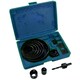 image 1 of 16pc Circle Hole Saw Round Cutter Drill Kit with Arbor and Storage Case TE110