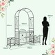 image 2 of COSTWAY Metal Garden Arbor Arch Trellis with 2 Side Planters