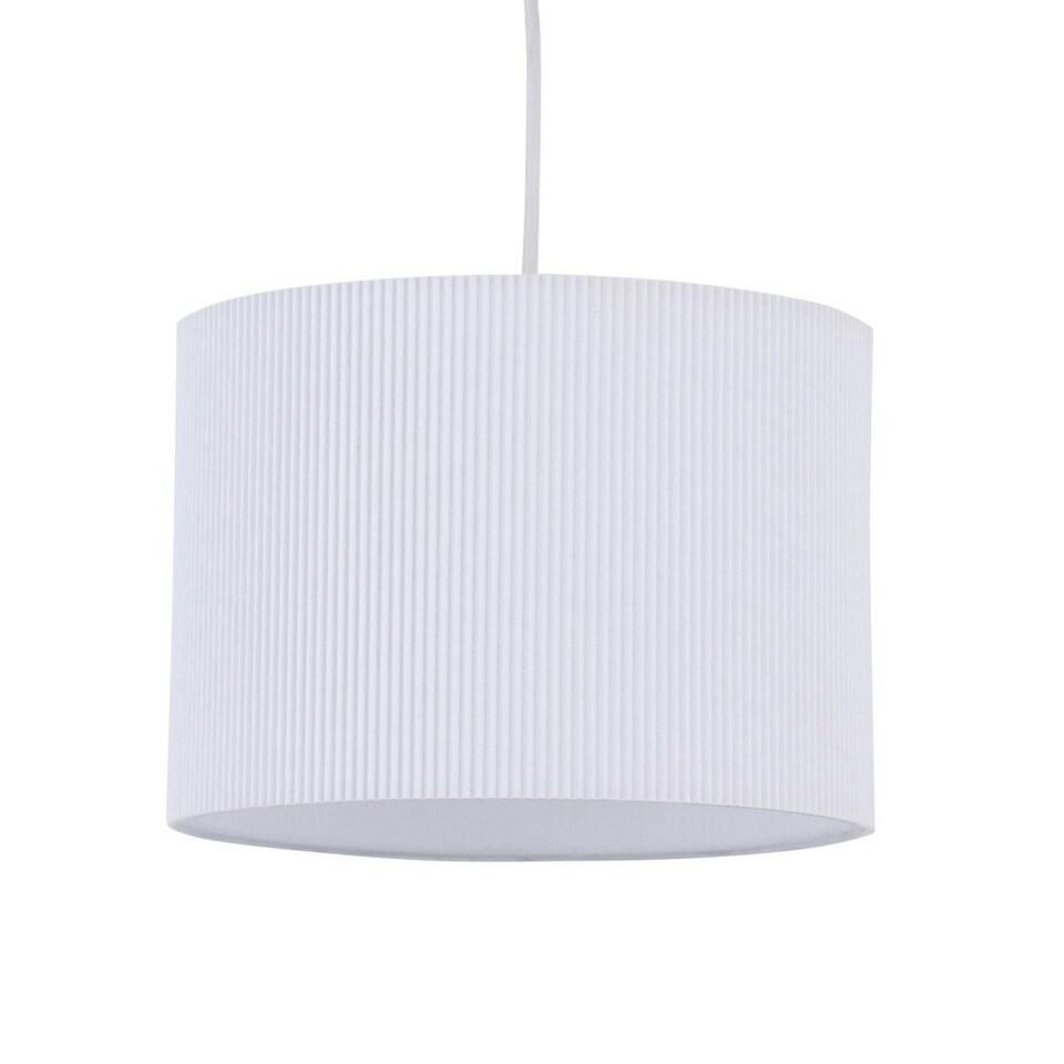 image 1 of Set of 2 White Pleated 30cm Pendant Lightshades White