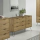 image 1 of Augusta Pine 3+3 Drawer Wide Chest of Drawers - Industrial Style Bedroom Storage Cabinet | Brown | Brown | One Size | 1