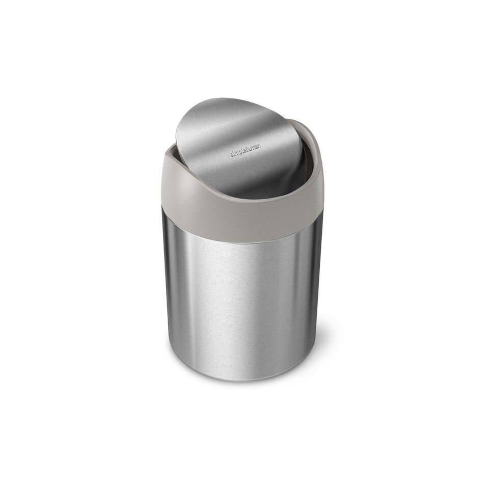 image 1 of Simplehuman 1.5L Mini Bin, Brushed Stainless Steel