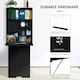 image 3 of HOMCOM Multi-Functional Folding Wall-Mounted Drop-Leaf Table w/Chalkboard Shelf