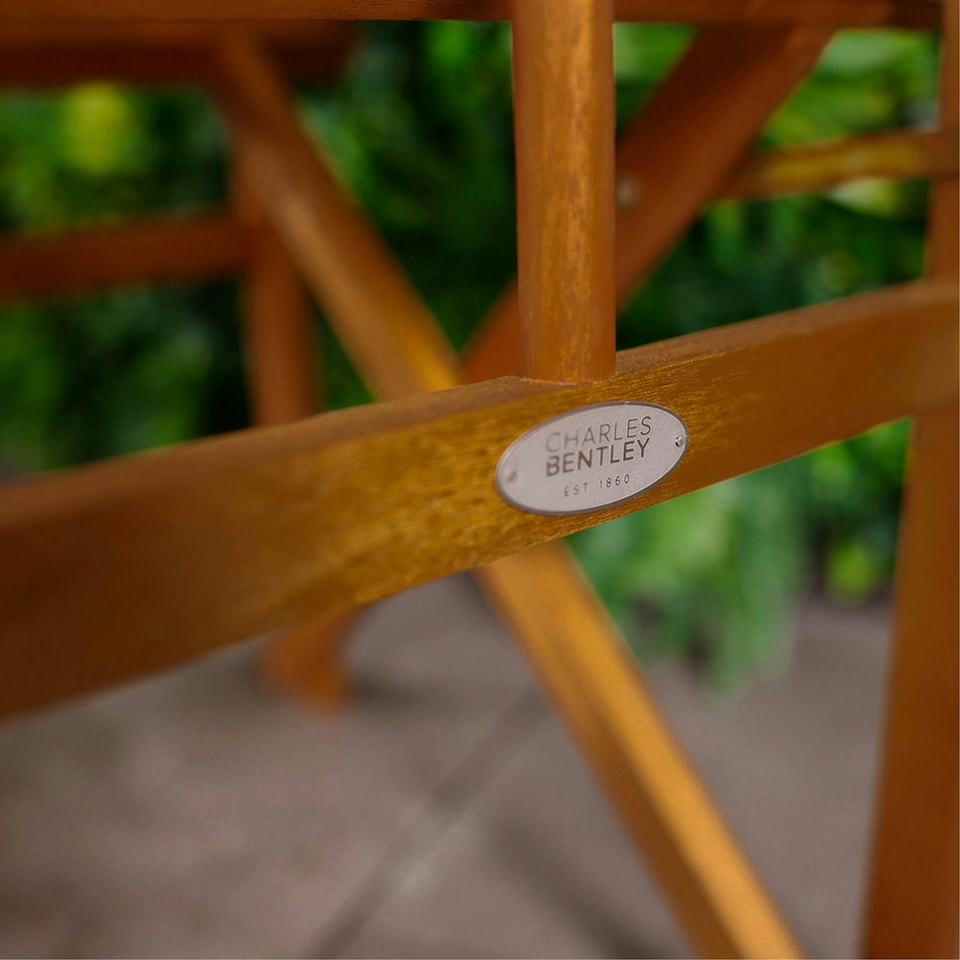 image 1 of Charles Bentley FSC Wooden Pair of Folding Directors Chairs Teal Pop-Up Garden