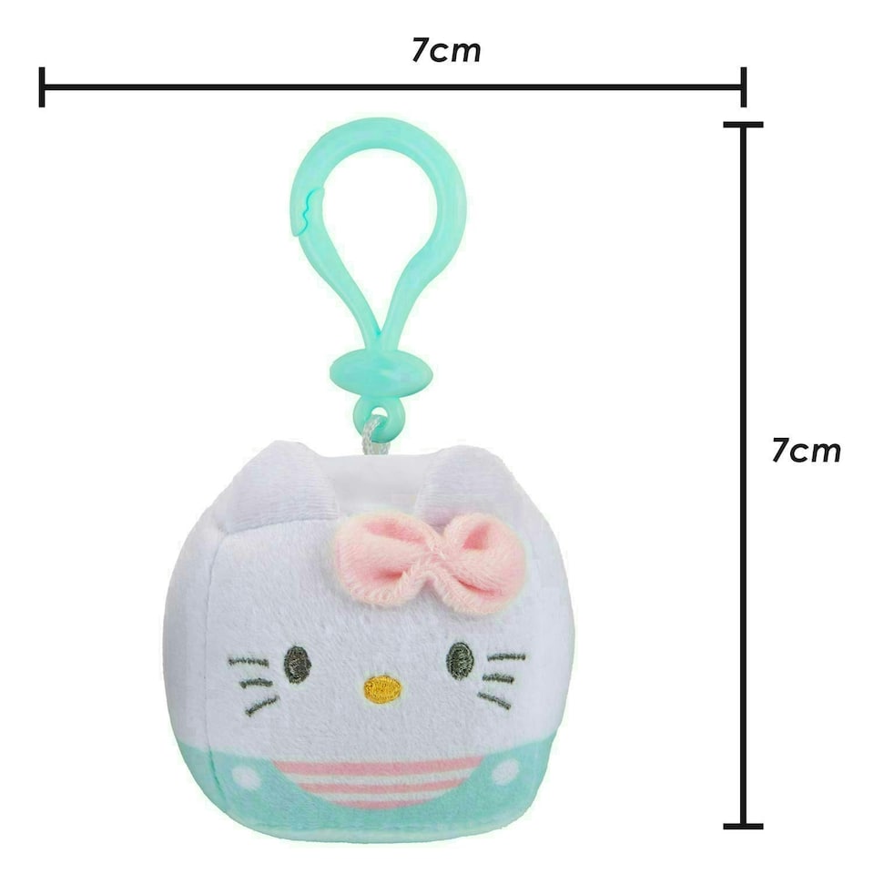 image 1 of Hello Kitty Soft Toy Cubeez Plush Turquoise Cute Plush Huggable Cuddly 7cm Blue