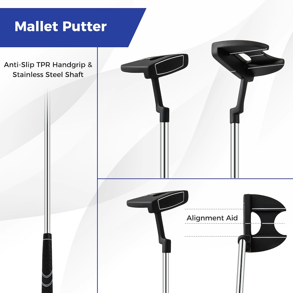 image 1 of COSTWAY Men's Complete Golf Clubs Package Set 10 Pieces Blue