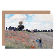 Claude Monet Coquelicots Poppy Flower Field Painting Greeting Card