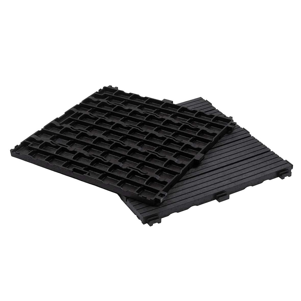 image 1 of Cosmo Garden Patio Cosmopolitan Decking Tiles - Dark Grey | Grey | Dark Grey | Pack of 10