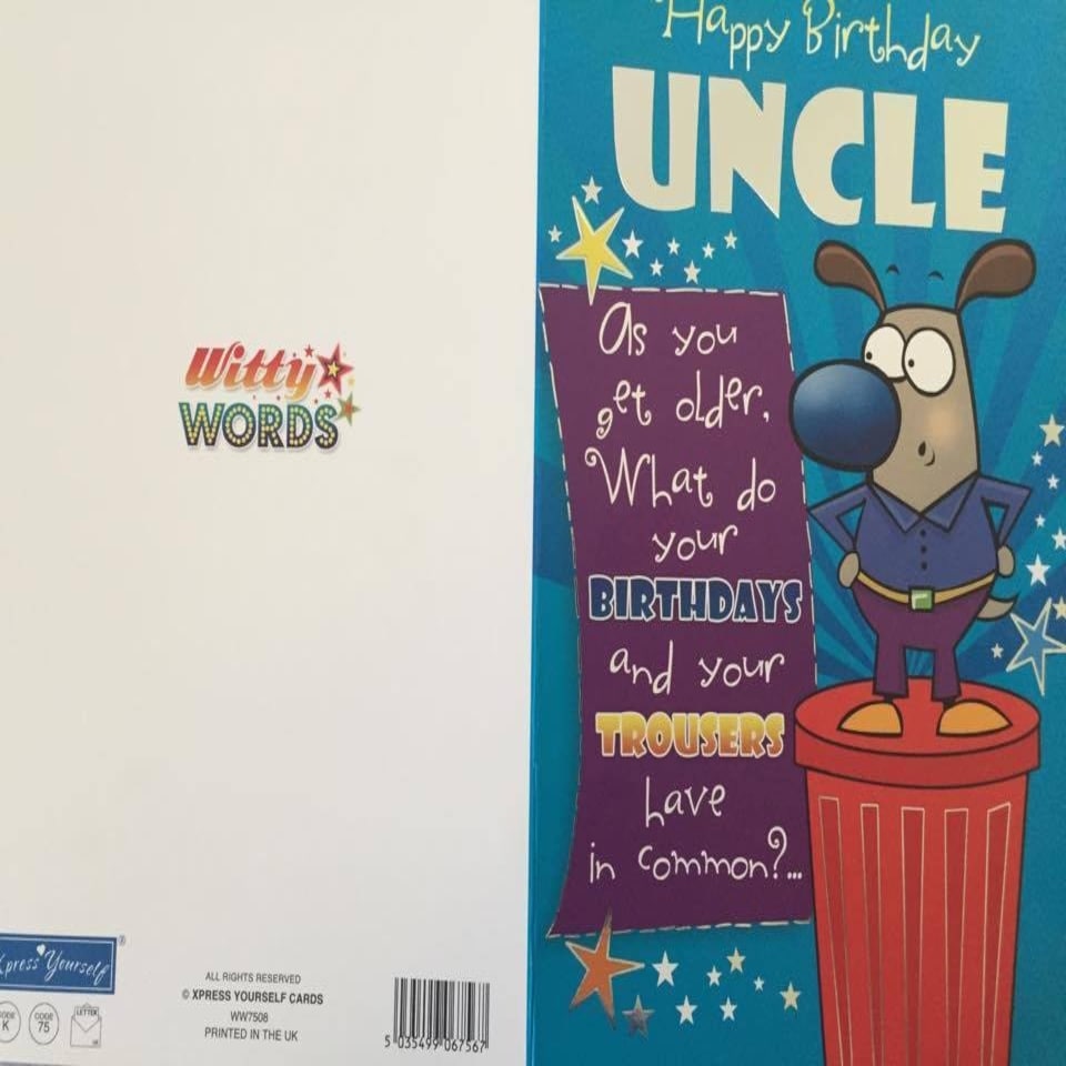 image 1 of For Uncle Trousers Witty Words Birthday Card