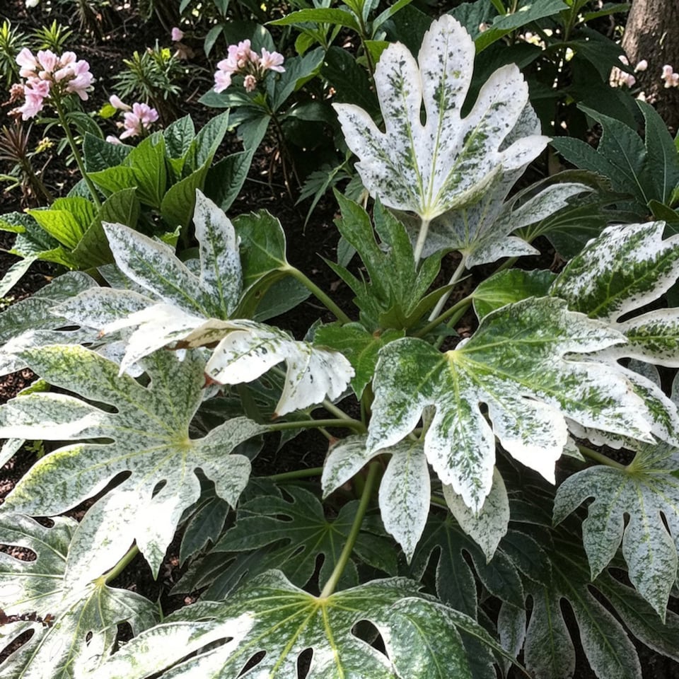image 1 of Carbeth Plants Fatsia Japonica Spiders Web in 2L Pot | Multi