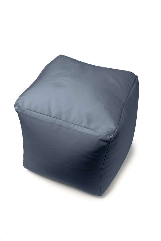 image 1 of Waterproof Cube Indoor Outdoor Bean Bag Foot Stool Pouffe | Grey