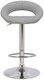 image 3 of Sorrento Real Leather Kitchen and Breakfast Bar Stool, Height Adjustable Swivel Gas Lift, Grey