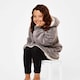 image 5 of Sienna Kids Oversized Hoodie Blanket Soft Sherpa Fleece Charcoal Grey | Grey | Charcoal Grey