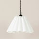 image 1 of ValueLights Lauren White Pleated Shade 3 Drop Bar Matte Black Diner Ceiling Pendant Light Black