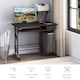 image 5 of HOMCOM Computer Desk Quality Office Home PC Shelf Tray Wood Station Dark Brown