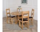 image 4 of Oregon Round Oak Dining Table and 4 Lincoln Chairs | Brown | Brown | 1