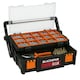 image 3 of 2 Tier 18'' Cantilever Tool Storage Box Organiser Carry Case Trays Screws Nails Black