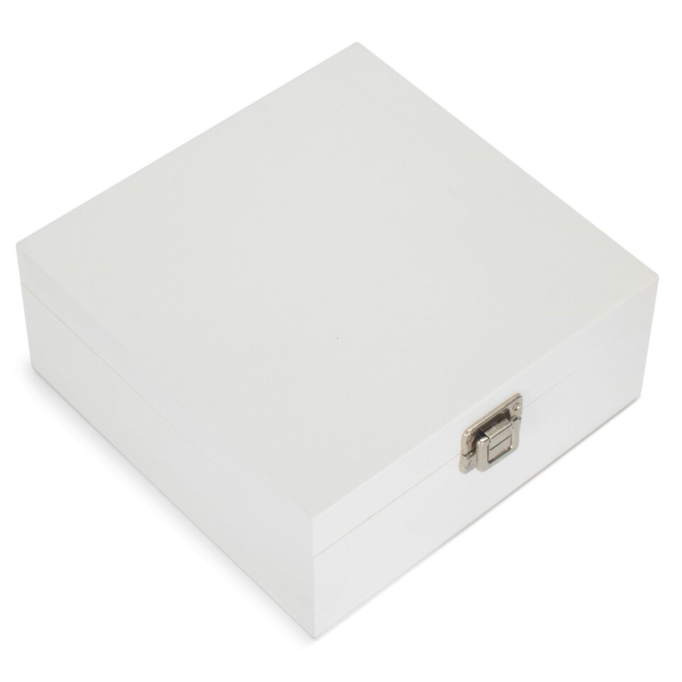 image 1 of 30cm White Wooden Storage Box