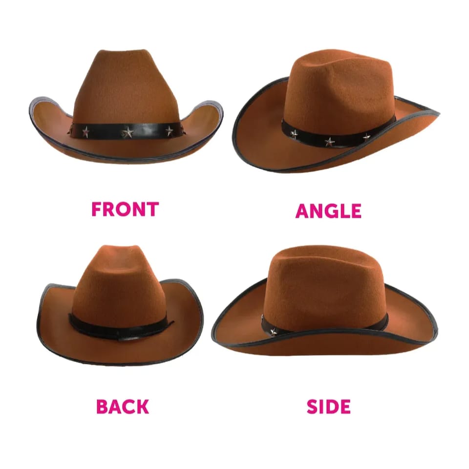 image 1 of Western Cowboy Set - Brown Hat, Red Bandana & Plastic Gun | Multi | One Size
