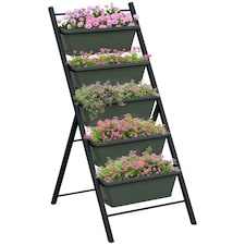 Outsunny Indoor Outdoor Vertical Raised Garden Bed with 5 Removable Tray