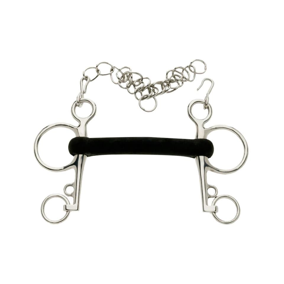 Lorina Hard Rubber Mullen Mouth Pelham - Silver/Black - 5in